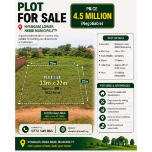 residential plot for sale in nebbi municipality – ugx 4.5m negotiable